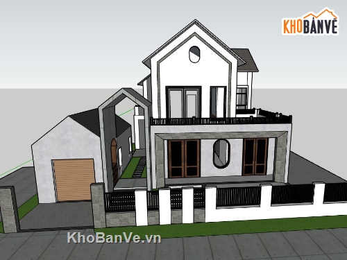 Biệt thự 2 tầng hiện đại,file 3d sketchup,biệt thự 2 tầng