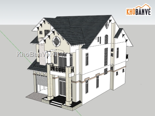 Biệt thự 2 tầng hiện đại,file su biệt thự 2 tầng,biệt thự 2 tầng sketchup,biệt thự 2 tầng