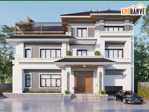 Nhà biệt thự đẹp,biệt thự 3 tầng đẹp,biệt thự 3 tầng,nhà biệt thự,phối cảnh biệt thự đẹp,phối cảnh biệt thự 3 tầng đẹp