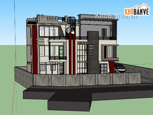 su biệt thự đẹp,model su biệt thự,model biệt thự sketchup