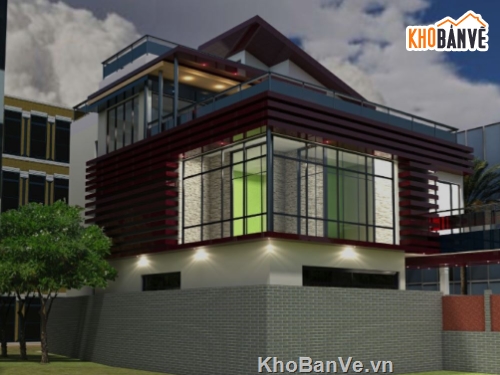 Biệt thự 3 tầng,file su biệt thự 3 tầng,sketchup biệt thự 3 tầng,biệt thự 3 tầng model su