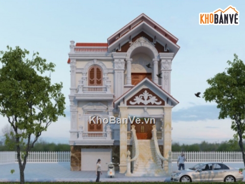 biệt thự 3 tầng,cad biệt thự 3 tầng,file cad biệt thự 3 tầng