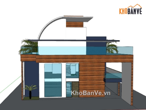 Biệt thự hiện đại 2 tầng,Biệt thự 2 tầng hiện đại,model su biệt thự 2 tầng,biệt thự 2 tầng file su,sketchup biệt thự 2 tầng