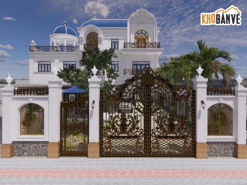 phối cảnh biệt thự phố,phối cảnh,phối cảnh biệt thự cổ điển,ngoại thất biệt thự,phối cảnh ngoại thất