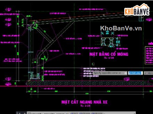 nhà để xe,nhà để xe khung thép,cad nhà để xe