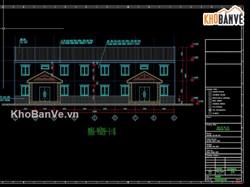 bản vẽ ký túc xá,nhà ký túc xá 2 tầng,ký túc xá 2 tầng