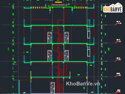 CAD nhà phố 4 tầng 1 lửng 4x10.5m full kiến trúc + kết cấu + MEP