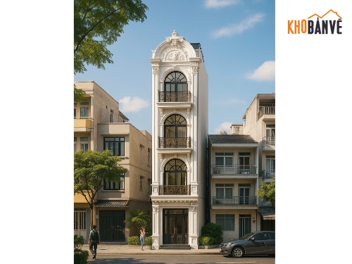 Cải tạo nhà phố đẹp,Bản vẽ cải tạo nhà phố đẹp,Bản vẽ nhà phố tân cổ điển