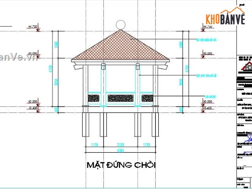 chòi bát giác,cad chòi bát giác,file cad chòi bát giác,chòi bát giác file cad