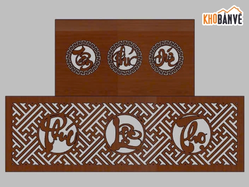 dxf phúc lộc thọ,thư pháp phòng thờ cnc,tâm đức phúc thọ,thư pháp