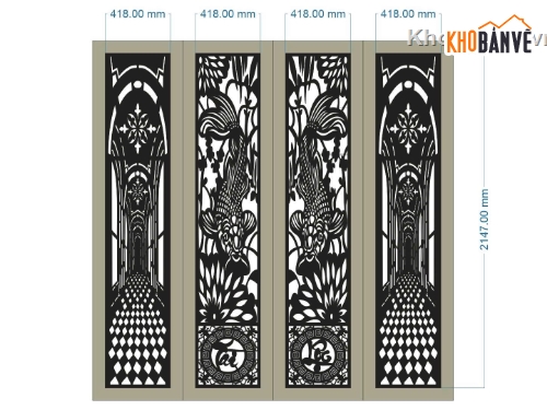 cổng cá chép CNC,CNC cổng 4 cánh,cổng 4 cánh mới CNC,CNC cá chép tài lộc