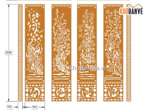 cổng tứ quý,CNC cổng tứ quý,cổng tứ quý an khang,an khang thịnh vượng