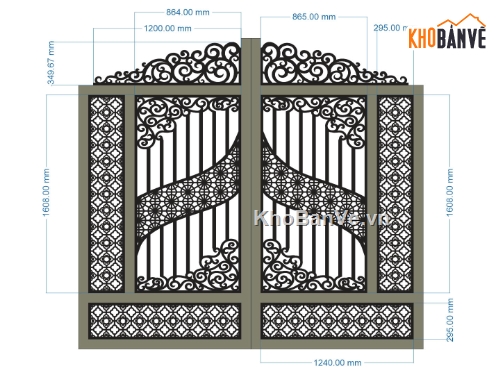 mẫu cổng CNC 2 cánh,mẫu cổng 2 cánh CNC,file cnc cổng 2 cánh