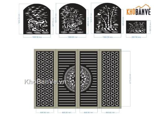 hàng rào,mẫu hàng rào,cổng 4 cánh và hàng rào cnc,file cnc cổng 4 cánh và hàng rào