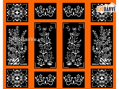CNC cửa 4 cánh đẹp,mẫu cửa 4 cánh CNC,mẫu cổng 4 cánh