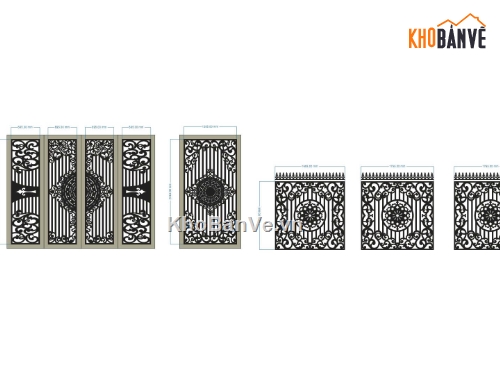 Cổng hàng rào,Cổng 4 cánh,Cổng 4 cánh cắt cnc,cnc hàng rào