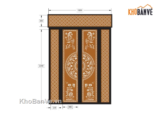 Cổng 4 cánh,ô thoáng,file cnc cổng 4 cánh