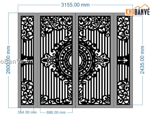 cổng 4 cánh hiện đại,mẫu cổng 4 cánh cắt cnc,cnc mẫu cổng 4 cánh