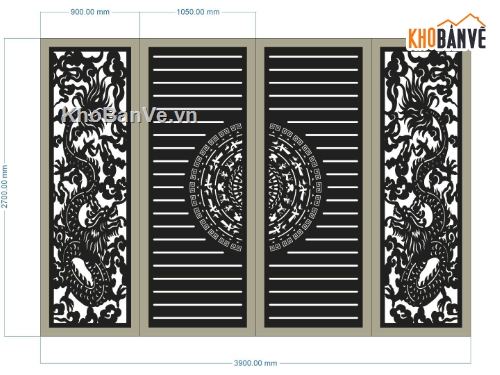 Cổng 4 cánh,cnc 4 cánh,4 cánh cnc