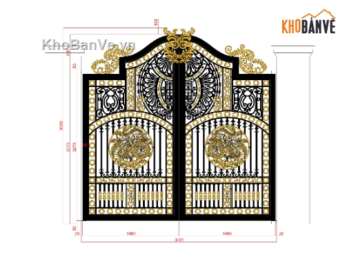 file cổng cnc,file cnc cổng,file cnc cổng 2 cánh,cổng 2 cánh rồng cnc