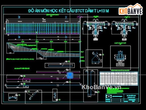 đồ án BTCT 1,Đồ án BTCT,Dầm T L=13m No3