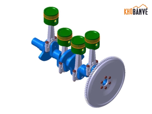 cơ cấu khuỷu trục - thanh truyền,thanh truyền động cơ B6,trục khuỷu thanh truyền,cơ cấu khuỷu trục