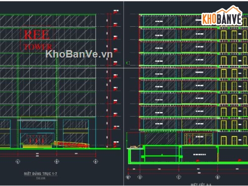 10 tầng,Cao ốc văn phòng 10 tầng + 1 hầm,DATN Cao ốc văn phòng