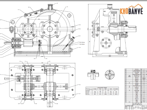 Truyền động cơ khí,Bản vẽ hộp giám tốc,hộp giám tốc hai cấp