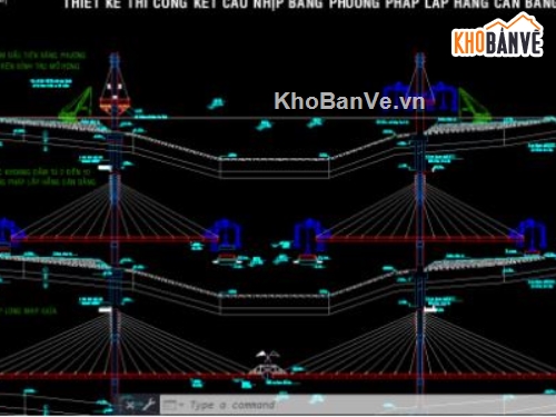 thiết kế cầu dây văng,cầu dây văng,cầu dây văng lắp hẫng