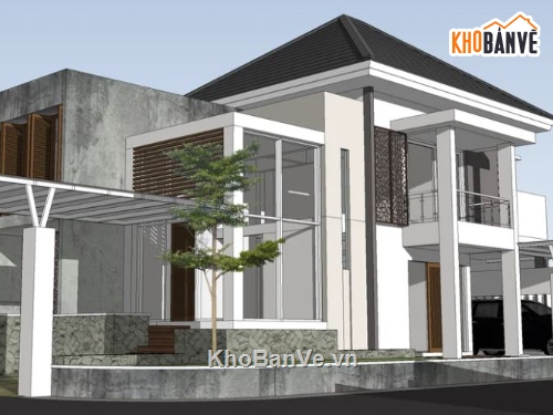 Model su biệt thự 2 tầng,biệt thự 2 tầng file su,file sketchup biệt thự 2 tầng,biệt thự 2 tầng file sketchup