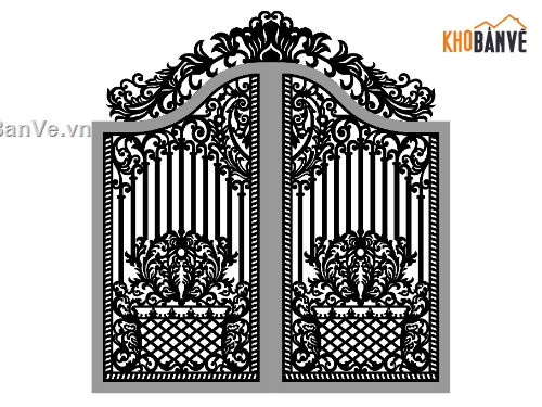 Cổng 2 cánh,Cổng cnc file dxf,Cổng 2 cánh file dxf