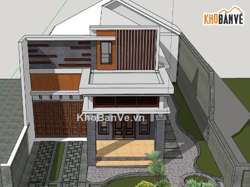 Biệt thự 1 tầng file su,sketchup biệt thự 1 tầng,model su biệt thự 1 tầng,biệt thự 1 tầng file sketchup