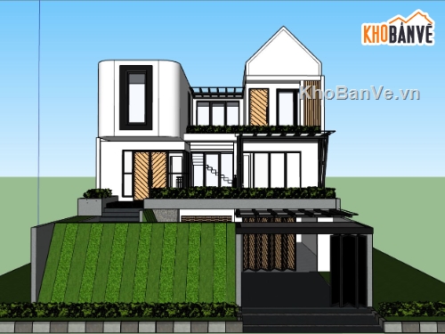 biệt thự 3 tầng,model su biệt thự 3 tầng,mẫu phối cảnh biệt thự 3 tầng,file sketchup biệt thự 3 tầng,biệt thự 3 tầng hiện đại