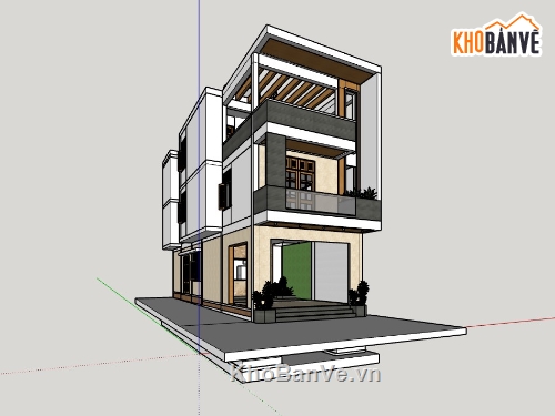 nhà phố 3 tầng,nhà 3 tầng,su nhà phố,sketchup nhà phố 3 tầng,su nhà phố 3 tầng