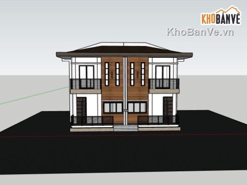 sketchup nhà liền kề,file sketchup nhà liền kề,mẫu nhà hiện đại