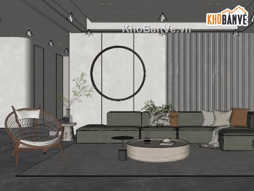 phòng khách đẹp,sketchup phòng khách,mẫu phòng khách hiện đại