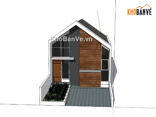 Nhà phố 2 tầng,model su nhà phố 2 tầng,nhà phố 2 tầng file sketchup