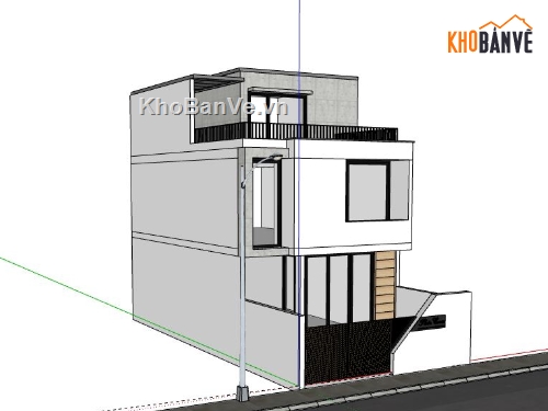 Nhà phố 2 tầng,Model su nhà phố 2 tầng,sketchup nhà phố 2 tầng