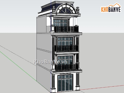 Nhà phố 4 tầng,model su nhà phố 4 tầng,file su nhà phố 4 tầng