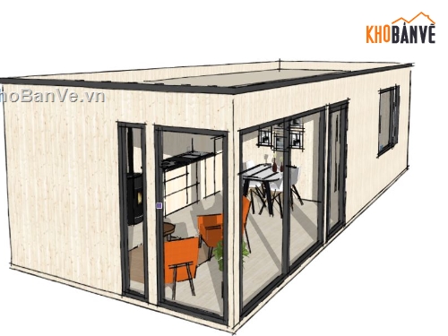 mẫu nhà 1 tầng,nội thất nhà phố 1 tầng,file sketchup nội thất nhà phố,sketchup nội thất nhà phố