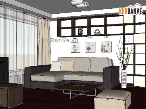 Phòng khách file su,file sketchup phòng khách,phòng khách file sketchup,phòng khách model su,phòng khách model sketchup