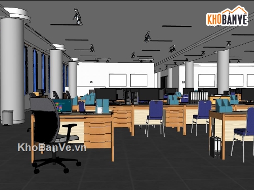 su văn phòng,văn phòng sketchup,model su văn phòng