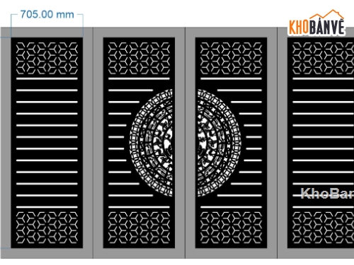 Cổng 4 cánh trống đồng,Cổng 4 cánh,Cổng 4 cánh CNC đẹp