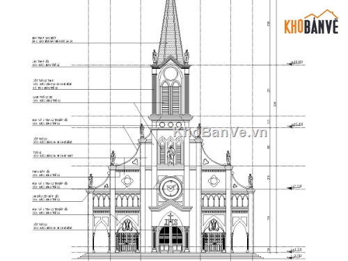 cad nhà thờ,bản vẽ nhà thờ,bản vẽ nhà thờ đạo,nhà thờ