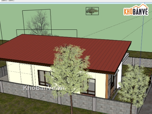 File 3d nhà 1 tầng,model 3d nhà 1 tầng,3d nhà 1 tầng,sketchup 3d nhà 1 tầng