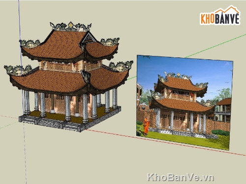 Chùa,file su chùa,chùa file sketchup