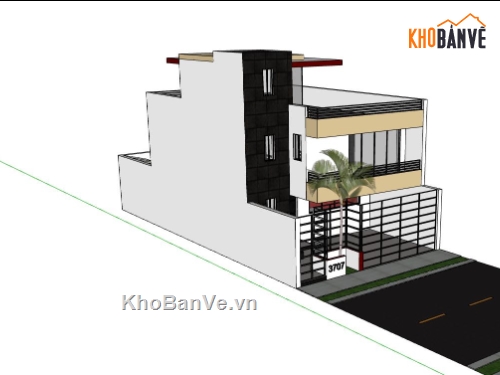 biệt thự phố,biệt thự 2 tầng,biệt thự phố 2 tầng,sketchup biệt thự,biệt thự 3 tầng sketchup