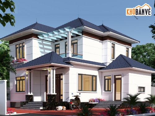 file Sketchup Biệt thự,sketchup biệt thự 2 tầng,File SU Biệt thự 2 tầng,Sketchup biệt thự 2 tầng mái Nhật