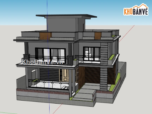 biệt thự 2 tầng file su,model su biệt thự 2 tầng,model 3d biệt thự 2 tầng,file sketchup biệt thự 2 tầng