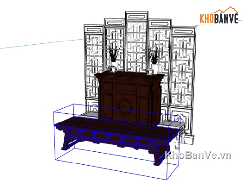 File sketchup ban thờ,File sketchup phòng thờ,File 3d sketchup vách thờ